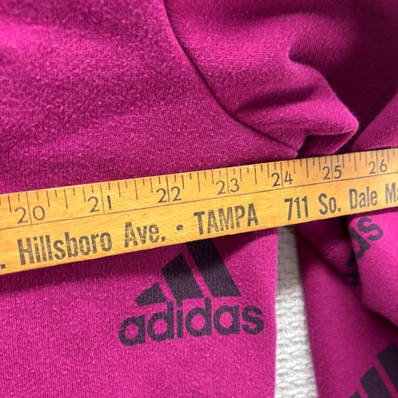 Adidas Hoodie Sweatshirt Men Med Purple Essential Pullover All Over Print Logo - Picture 7 of 8